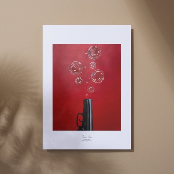 'Bubble Gun' Limited-edition poster print wall art 12 x 18 inches - Picture 3 of 3